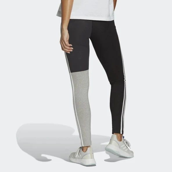 Adidas HC8826 Essentials 3-Stripes Cotton  Kadın Siyah Spor Tayt - 2