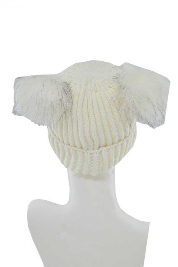 Suyutti Kadın Çift Ponponlu Örme Bere (P-K22004-01) - 2