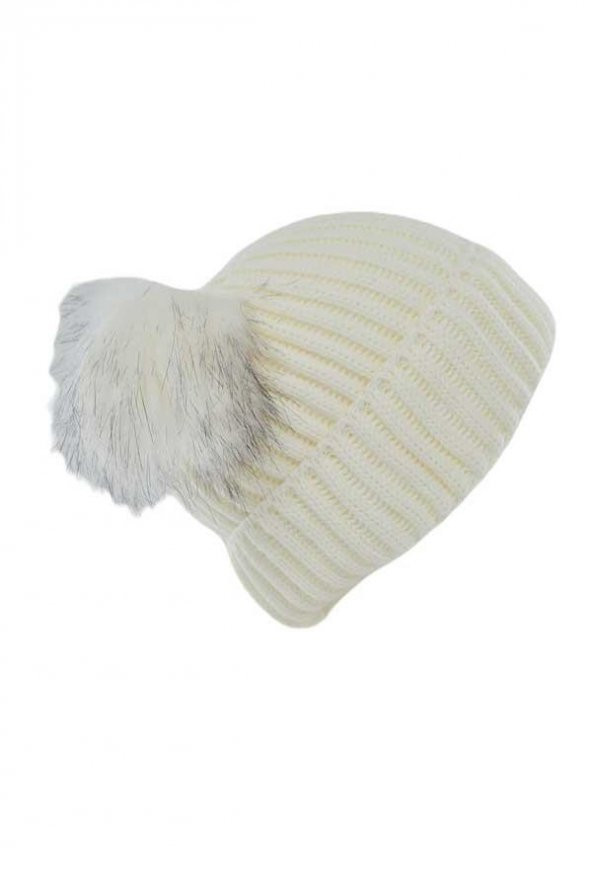 Suyutti Kadın Çift Ponponlu Örme Bere (P-K22004-01) - 4