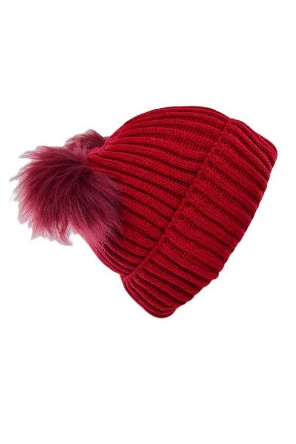 Suyutti Kadın Çift Ponponlu Örme Bere (P-K22004-01) - 7