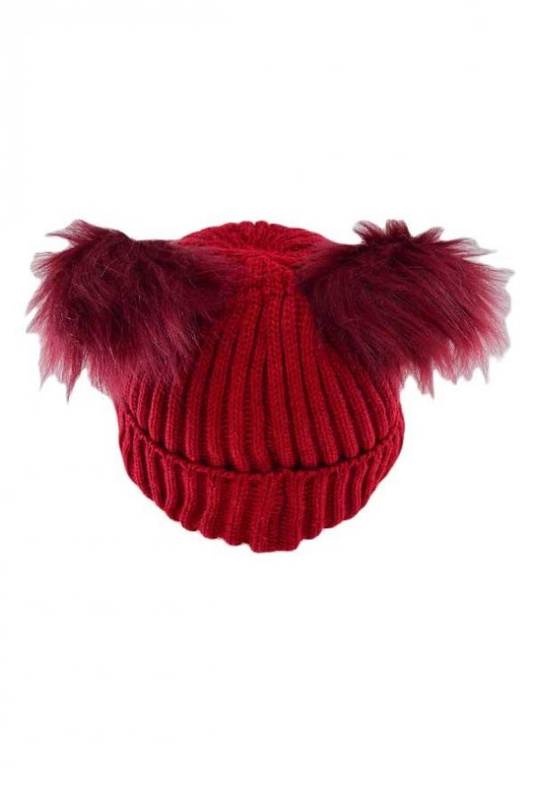 Suyutti Kadın Çift Ponponlu Örme Bere (P-K22004-01) - 8