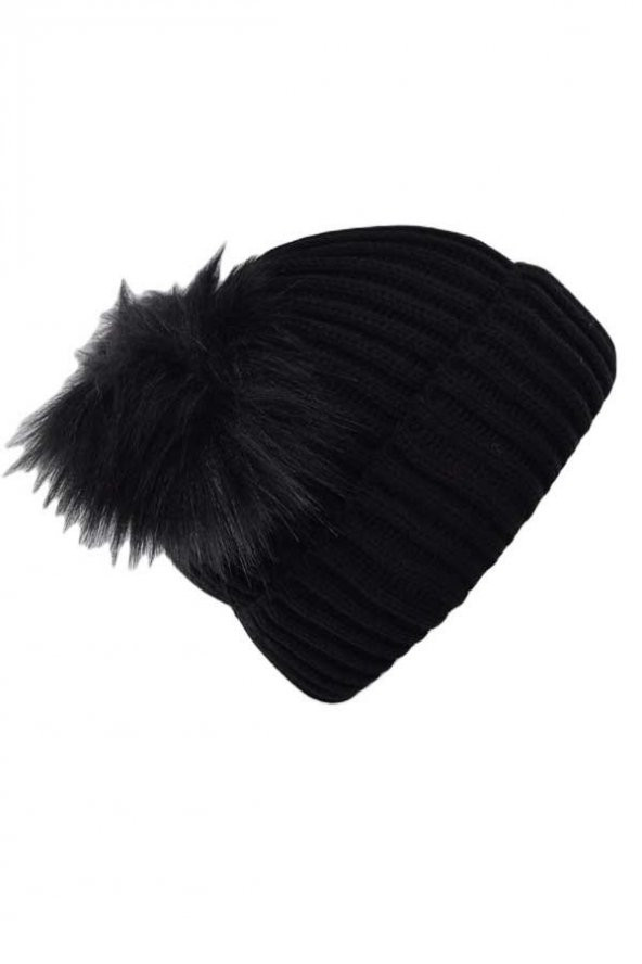 Suyutti Kadın Çift Ponponlu Örme Bere (P-K22004-01) - 11