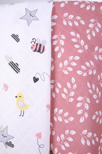 Babyhola 2'li 80x80cm 85x90cm Müslin Örtü Seti Kutulu Organik Hediyelik Emzirme Alt Açma Yenidoğan İkili Puset Örtüsü - 2