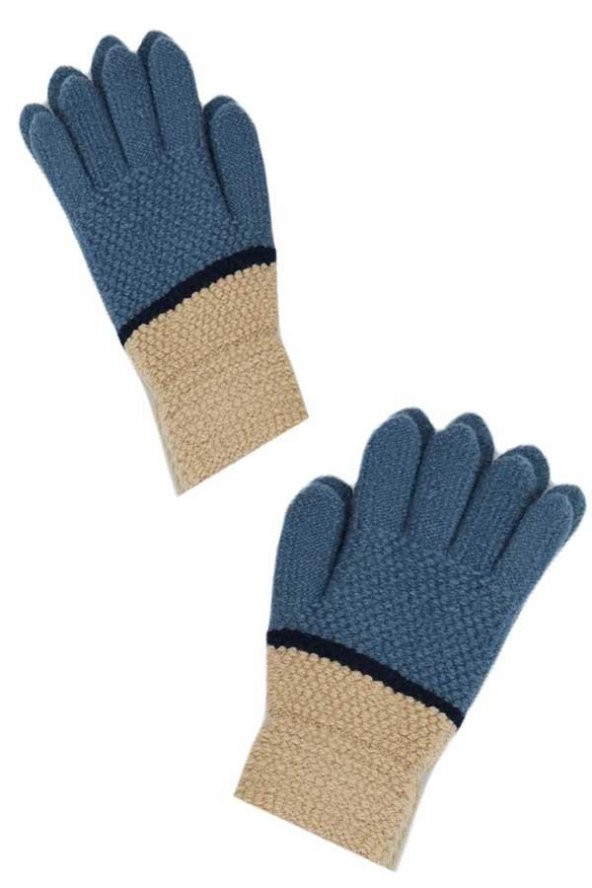 Kitti Erkek Çocuk İki Renk Ekstra Yumuşak Doku Örme Eldiven (K-2230-06) - 7
