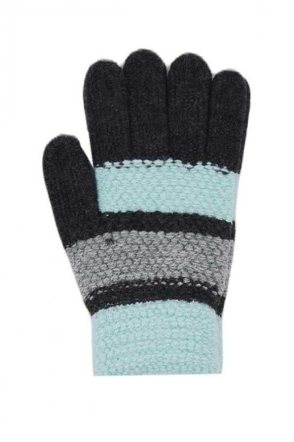 Kitti Kız Çocuk Şeritli Ekstra Yumuşak Doku Örme Eldiven (P-K2230-01) - 5
