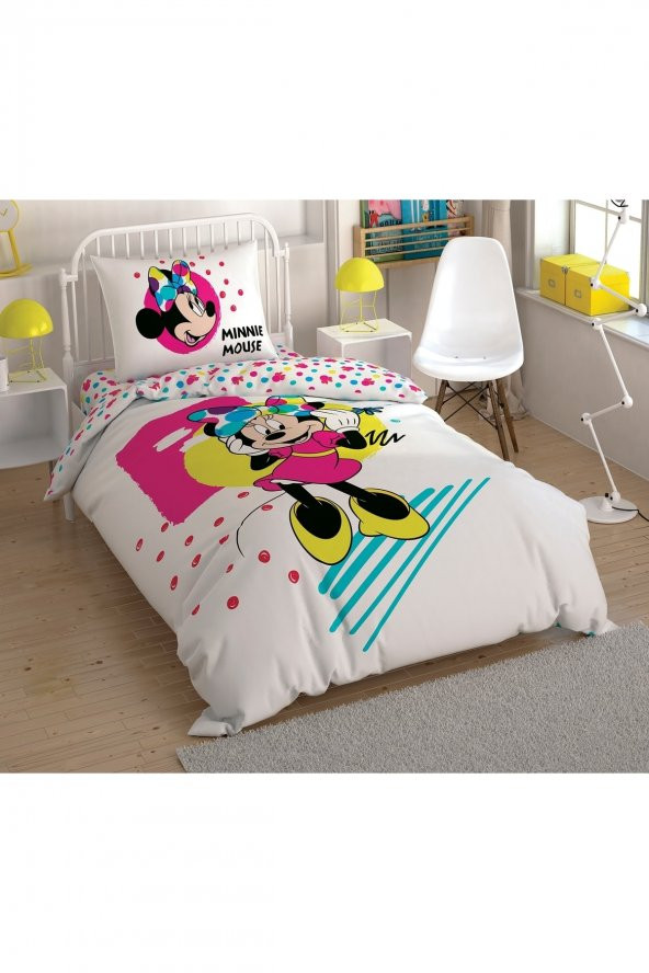 Taç Disney Minnie Colour Mayhem Tek Kişilik Nevresim Takımı