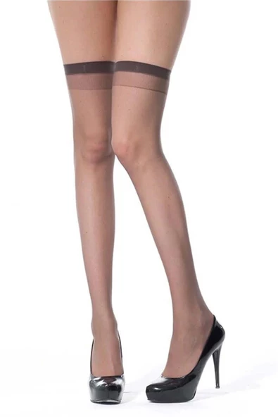 Kadın Diz Üstü Çorap 3 lü 20 Den İnce Mat Burnu Takviyeli Lastikli Müjde - - 2