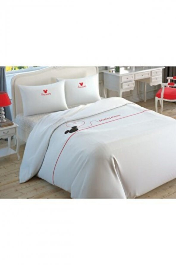 Çift Kişilik Lısanslı Nevresim Takımı Mınnıe & Mıckey Embroıdery