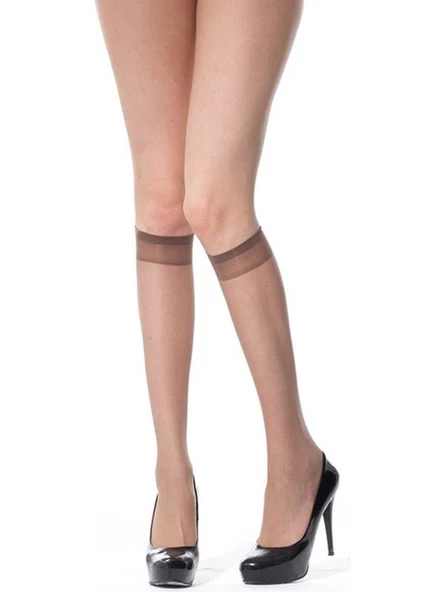 Kadın Diz Altı Pantolon Çorabı 12 li 20 Den Mat Burnu Takviyeli Dayanıklı Esnek Müjde -