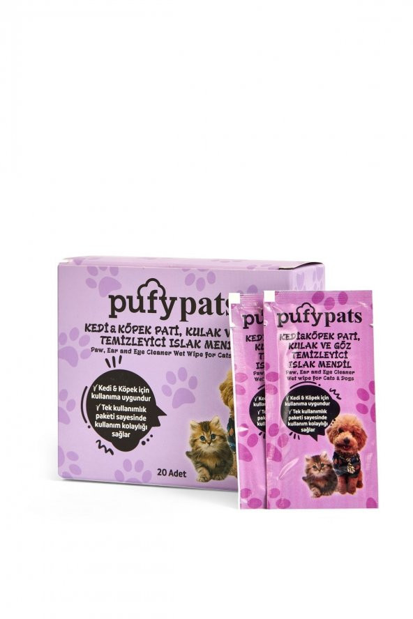 Pufy Pats Kedi Köpek Için Hijyenik Tüy Ve Pati Temizleme Mendili 2 Kutu - 2
