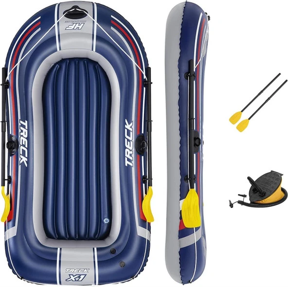 Bestway 61083, Hydro-Force Şişme Tabanlı  Bot Seti, 2 Kişilik (190 KG) - Kürek Pompa SET - 5