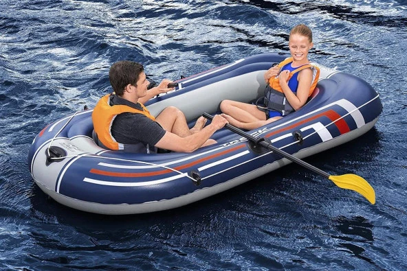 Bestway 61083, Hydro-Force Şişme Tabanlı  Bot Seti, 2 Kişilik (190 KG) - Kürek Pompa SET - 7