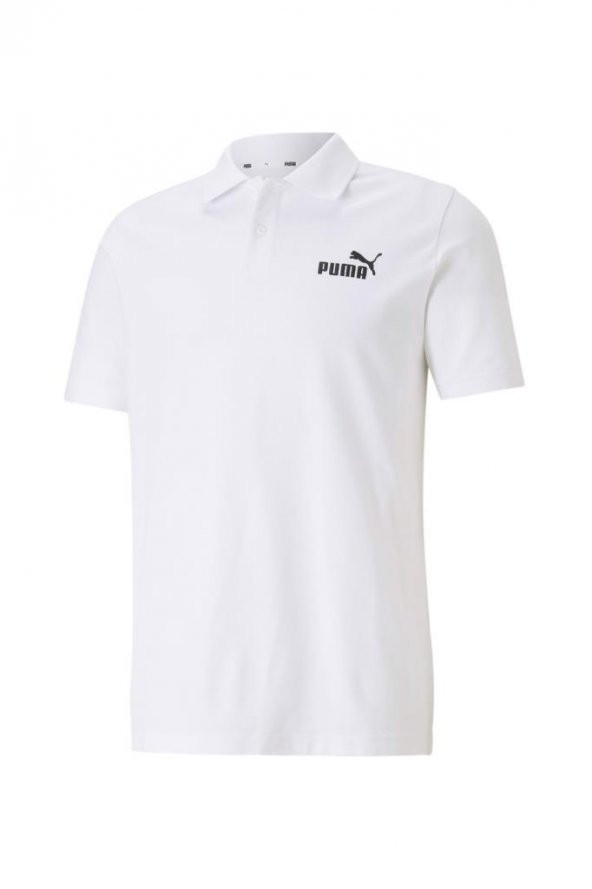 Puma ESS Plque Erkek Polo Yaka T-shirt Beyaz S-XXL