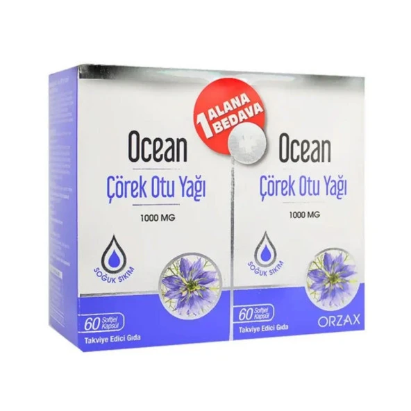 Ocean Çörek Otu Yağı 1000 mg 60 Kapsül 1 Alana 1 Bedava