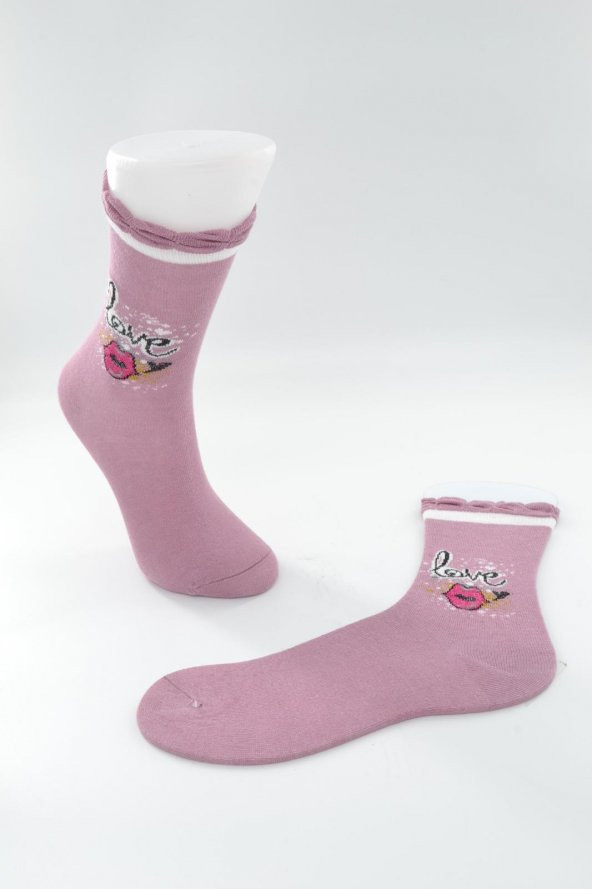 Ekinoks Rexus Dudak Desenli Kız Çocuk Soket Çorap - 2