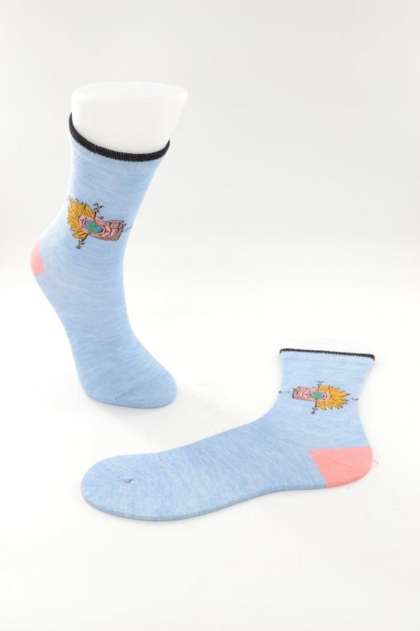Ekinoks  Paula Kamera Desenli Kız Çocuk Soket Çorap - 3