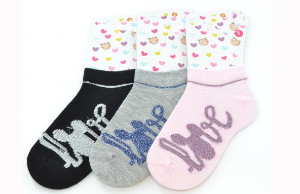 Ekinoks 3 lü Love Mickey Mouse Kız Çocuk Çorap - 3