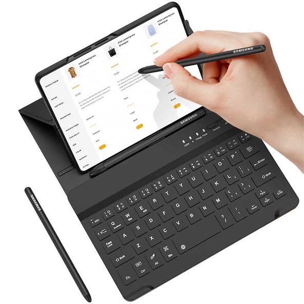 Galaxy Z Fold 4 Kılıf Standlı Bluetooth Klavyeli Zore Kıpta Keyboard Set Kılıf - 4