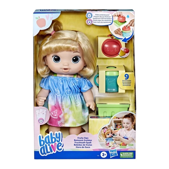 F7356 Baby Alive Bebeğim ile Eğlenceli Yudumlar Sarışın +3 yaş - 9