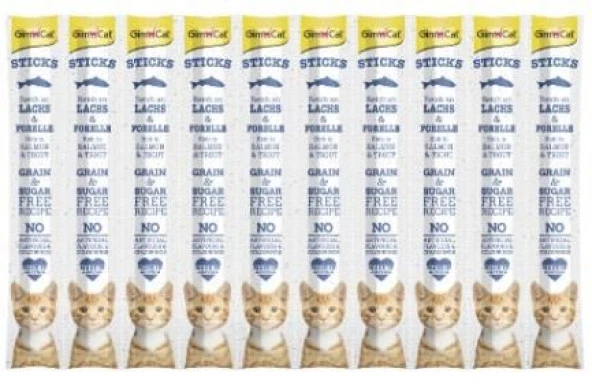 GimCat Sticks Tahılsız Somonlu Ödül Çubuğu 10'lu - 10