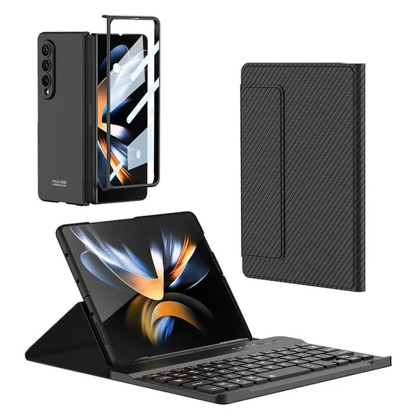 Galaxy Z Fold 3 Kılıf Standlı Bluetooth Klavyeli Zore Kıpta Keyboard Set Kılıf - 2