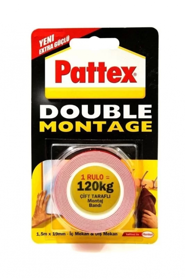 Pattex Çift Tataflı Montaj Bantı Double (19mm x 1,5m)