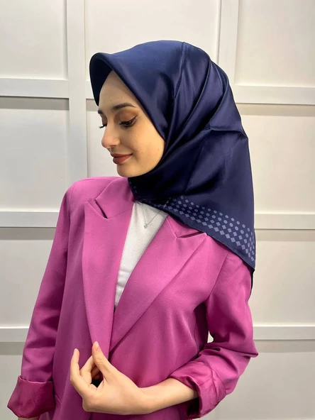 Pierre Cardin Kampanyalı Sezonsuz Sura (Krep Saten) İpek Eşarp 8473230  LACİVERT - 3
