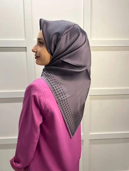 Pierre Cardin Kampanyalı Sezonsuz Sura (Krep Saten) İpek Eşarp 8473230  KOYU GRİ - Resim 3