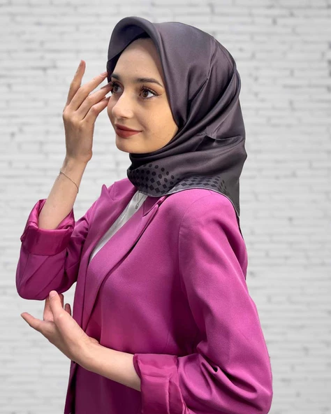 Pierre Cardin Kampanyalı Sezonsuz Sura (Krep Saten) İpek Eşarp 8473230  KOYU GRİ ürün görseli