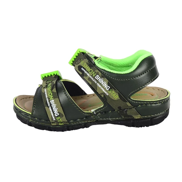 Poliva 5505 Haki Cırtlı Yazlık Erkek Çocuk Sandalet Ayakkabı - 3
