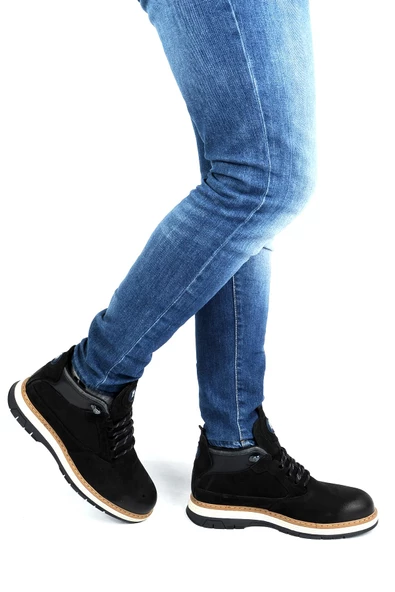Pierre Cardin 77534 Siyah Nubuk %100 Deri Kışık Erkek Bot - 2