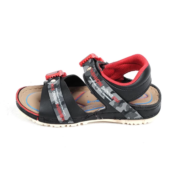 Poliva 5505Syh-Krmz Cırtlı Erkek Çocuk Sandalet - 2
