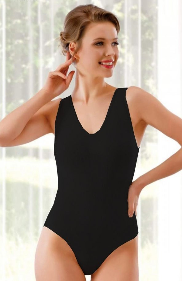 Layza Form 17600 Kadın İz Yapmaz Kalın Askılı Mikro Elyaf Boy Body Korse - 3