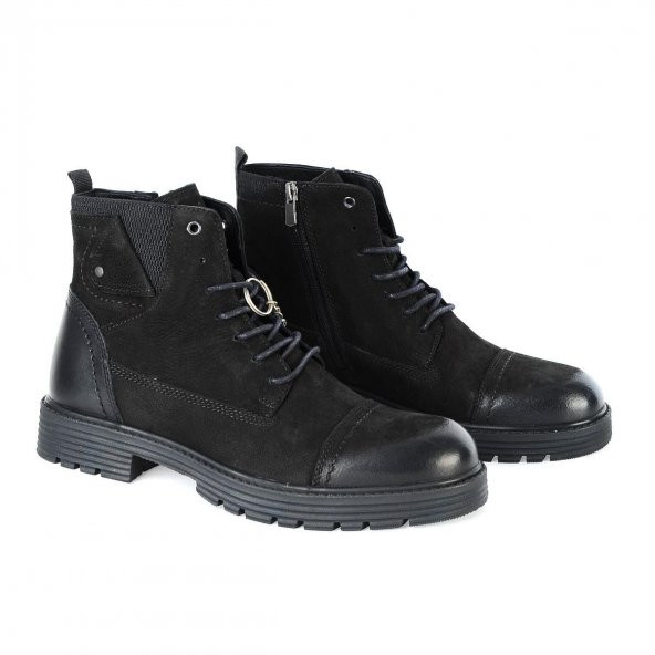 Pierre Cardin 77650 Nubuk Siyah %100 Deri Erkek Bot - 1