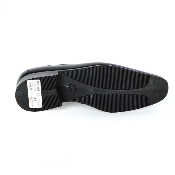 Tek Yıldız 750 Siyah Kauçuk Erkek Deri Klasik Ayakkabı - Resim 4