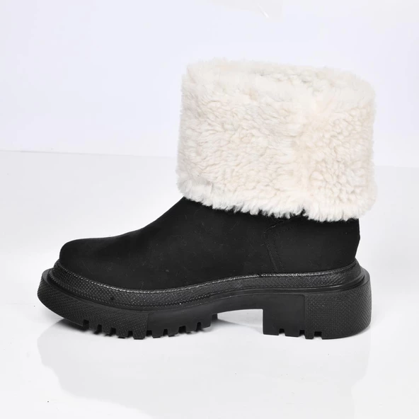 MP 222-2745 Termal Kürklü Kadın Düz Bot Ayakkabı - Resim 9