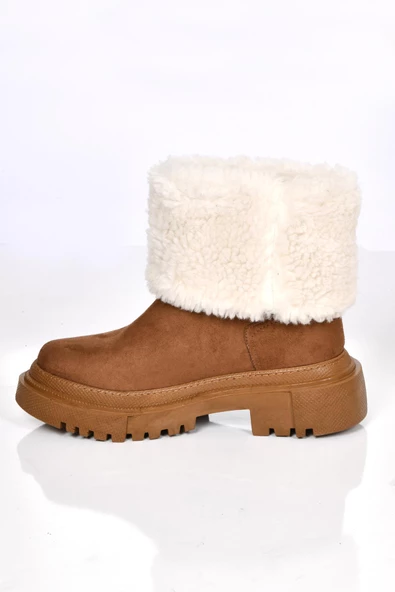 MP 222-2745 Termal Kürklü Kadın Düz Bot Ayakkabı - Resim 4