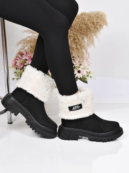 MP 222-2745 Termal Kürklü Kadın Düz Bot Ayakkabı - Resim 7