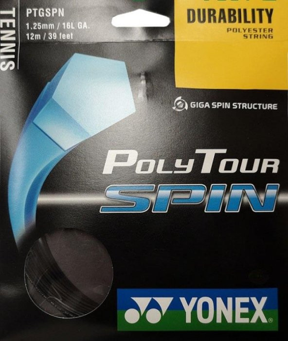 YONEX POLY TOUR SPIN SİYAH RULO TENİS KORDAJI