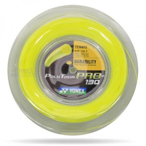YONEX POLY TOUR PRO 130-2 TENİS KORDAJ (200 m) - SARI