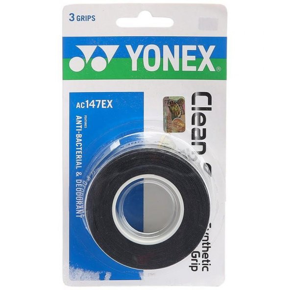 Yonex AC 147 Anti Bakteriyel Grip 3lü Siyah