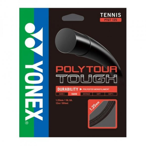 YONEX POLY TOUR TOUGH 125 (12m) TENİS KORDAJ - SİYAH - 1