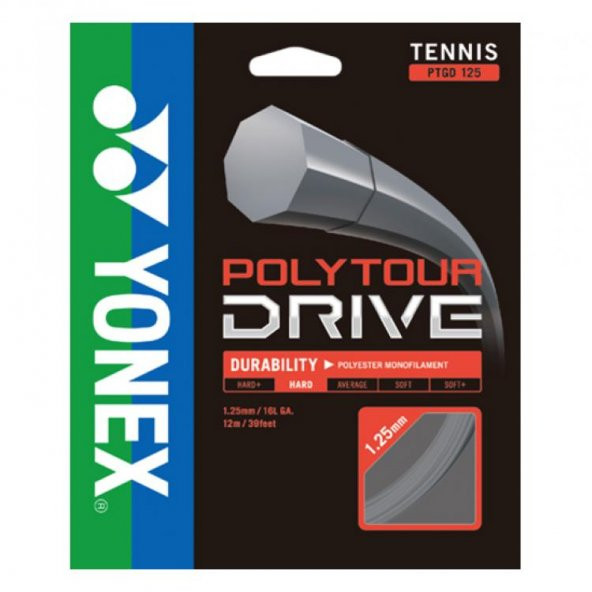 YONEX POLY TOUR DRIVE 1.25 (12m) TENİS KORDAJI Gri
