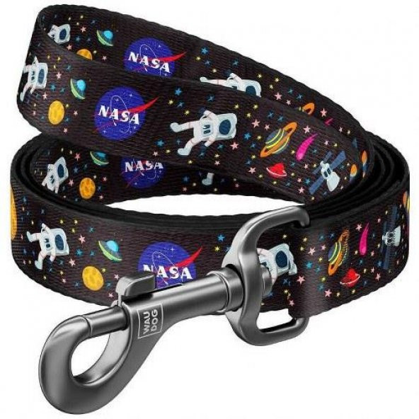 Waudog Collar Köpek Gezdirme Tasması Ayarlanabilir NASA Desenli 20 mm 152-183 cm