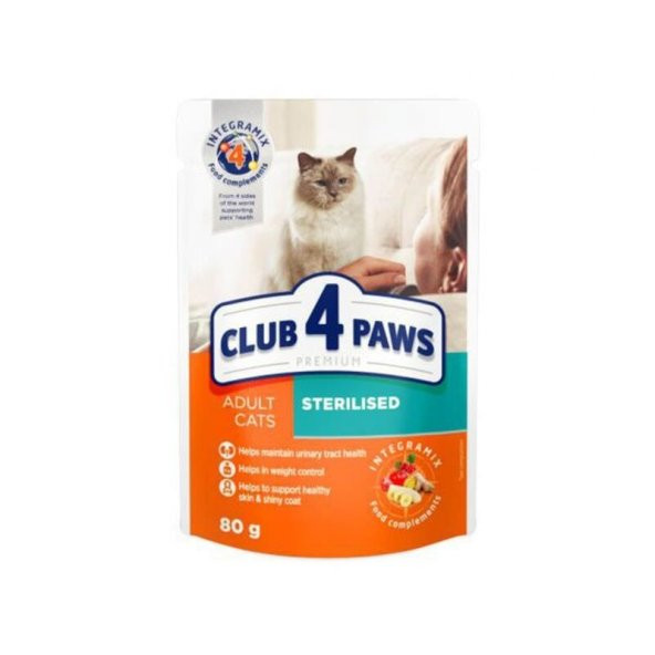 Club4Paws Kısır Kediler için Premium Mama 80 Gr