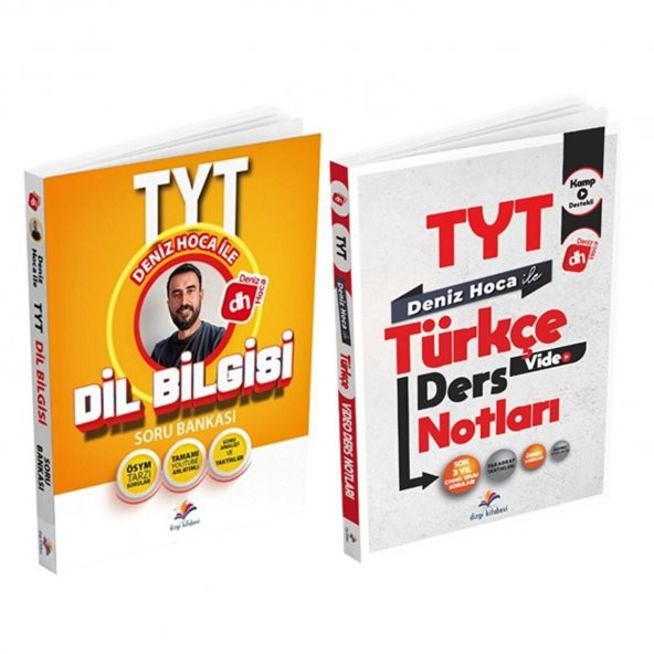 DizgiKitap Deniz Hoca İle TYT Türkçe Video Ders Notları ve TYT Dil Bilgisi Soru 2 Kitap Set