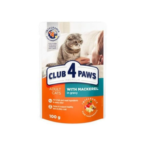 Club4Paws Uskumrulu Premium Pouch Kedi Maması 100 Gr