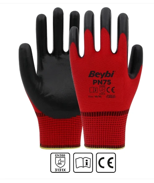 PN75 İş Eldiveni Nitril Kaplama ( 1 Çift )