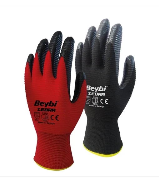 İş Eldiveni Nitril Kaplama Zebra ( 1 Çift )