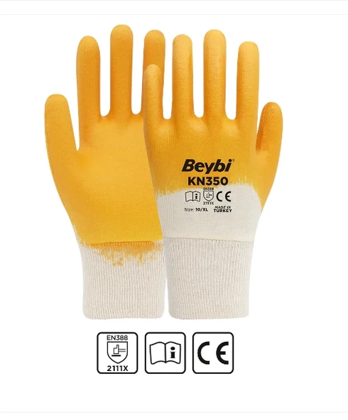 KN2 İş Eldiveni Nitril Kaplama Pamuk ( 12 Çift )